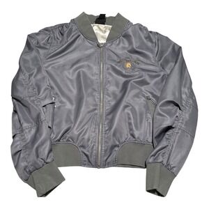 Arista‎ Equestrian 100% Polyester Gray/Blue Bomber Jacket Women's Large